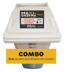 120L Wheely Bin & Maxi-Enzyme beer line cleaner