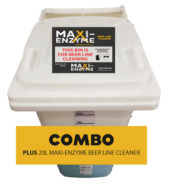 120L Wheely Bin & Maxi-Enzyme beer line cleaner